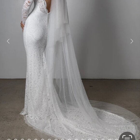 Grace Loves Lace Custom Wedding Gown & Veil SZ S-M NWOT - Picture 5 of 15